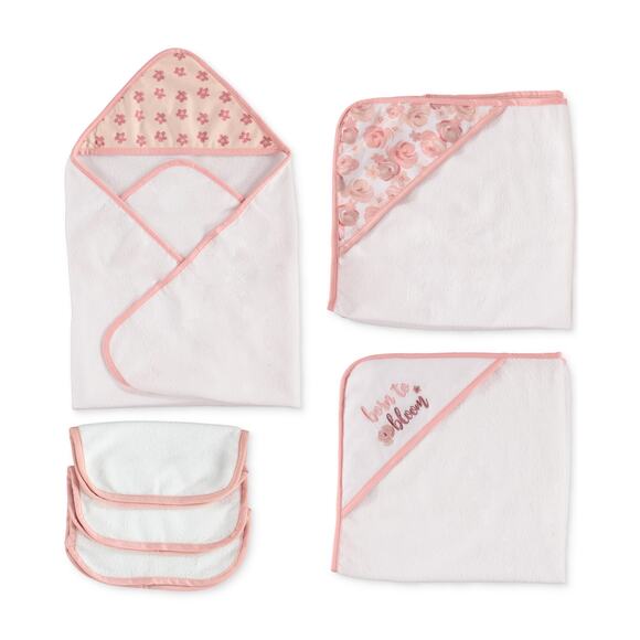 Chickpea 6 Piece Hooded Bath Towels and Washcloths Girls NWT - Picture 1 of 5